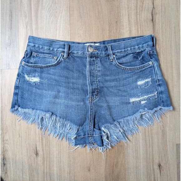 Free People We The Free Size 31 Cut Off Denim Shorts Button Fly Cotton Lot Of 2 - Picture 3 of 13